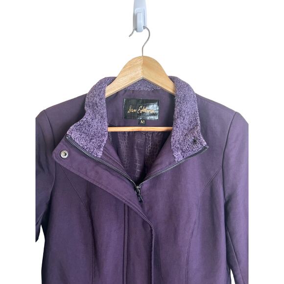 Sam Edelman Women's Plum Purple Medium Length Zip Up Coat Size Medium - Picture 3 of 11